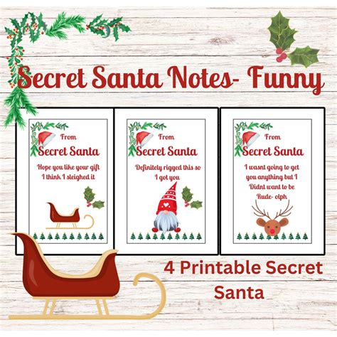 funny secret santa poems|free printable secret santa notes.